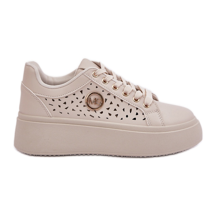 OpenWork Sneakers med gyllene detalj beige