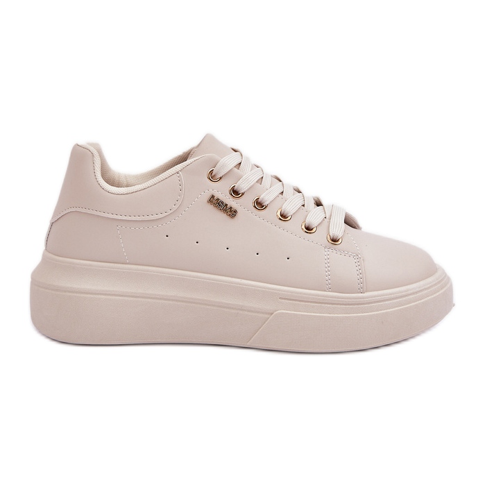 Kvinnors sneakers på plattformen Eco Light Basic Leather beige