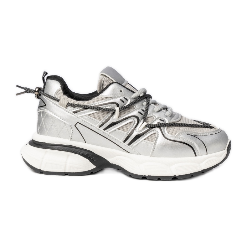 Kvinnors silver sneakers på plattformen silver-