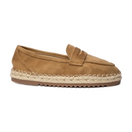 Espadrilles kvinnors kamel loafers beige