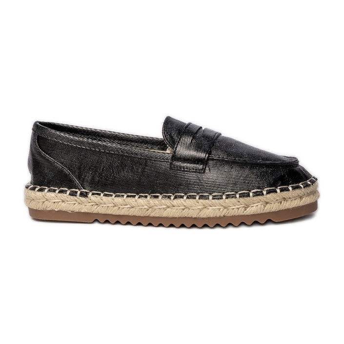 Espadrilles kvinnors svarta loafers