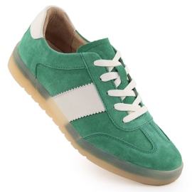Kvinnors läderskor i Suede Green Filippo 6770 grön