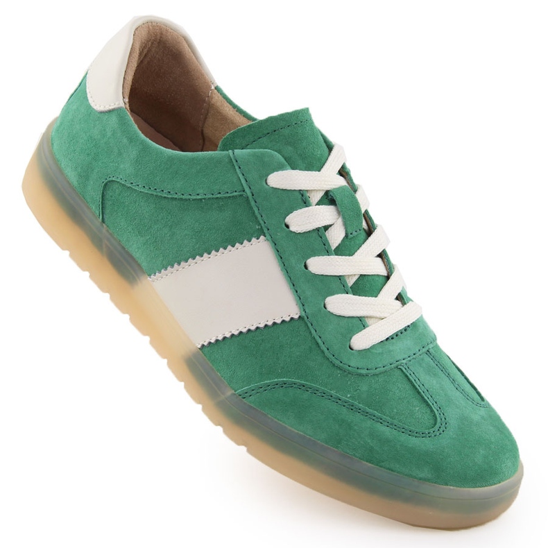 Kvinnors läderskor i Suede Green Filippo 6770 grön