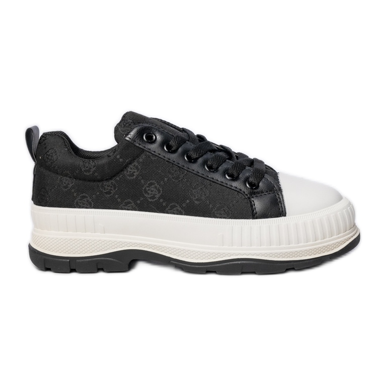 Kvinnors sneakers på plattformen svart