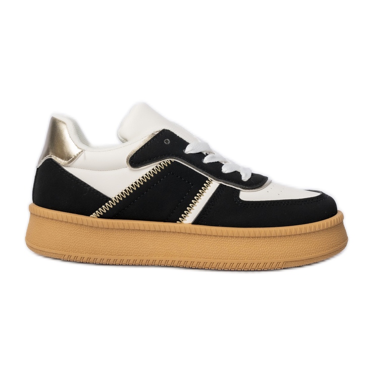 Kvinnors klassiska sneakers på Platfom Black svart