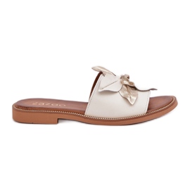 Talltor med dekoration naturligt läder zazoo 3667 vit