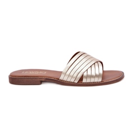 Lewski Shoes Läder kvinnors lewski skor 3682 pln gyllene