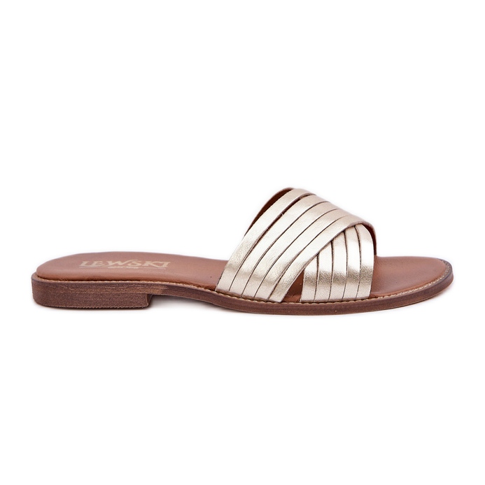 Lewski Shoes Läder kvinnors lewski skor 3682 pln gyllene