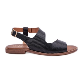 Lewski Shoes Lädersandaler för spännet med pumpande Lewski 3041 svart