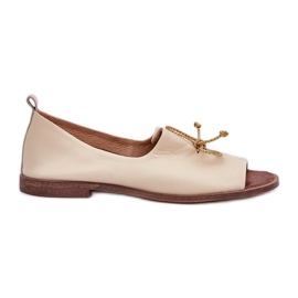 Zazoo 2660 läderballerinas kvinnors ljus beige