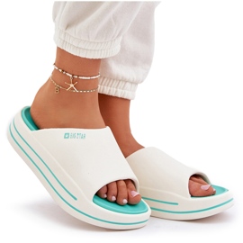 Kvinnors flip flops på plattformen Big Star NN274A038 White-Cham vit