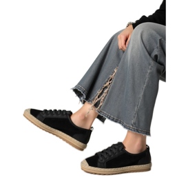 Kvinnors espadrilles noir spets svart