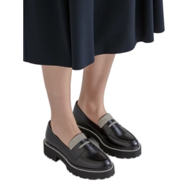 Kvinnors diamant svarta loafers