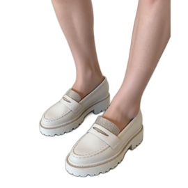 Kvinnors diamant vita loafers