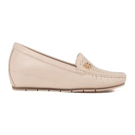Goodin Beige kvinnors skor med en dold kil