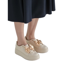 Kvinnors sneakers charm beige