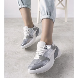 D/GMR Silver sneakers på en hög sula Röd