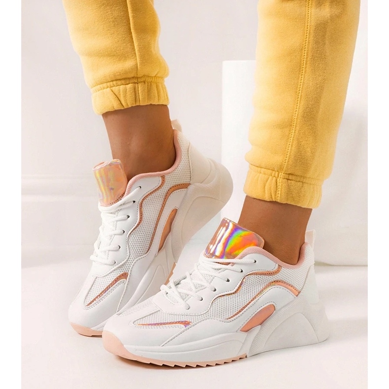 D/GMR Ingram vita holografiska sneakers