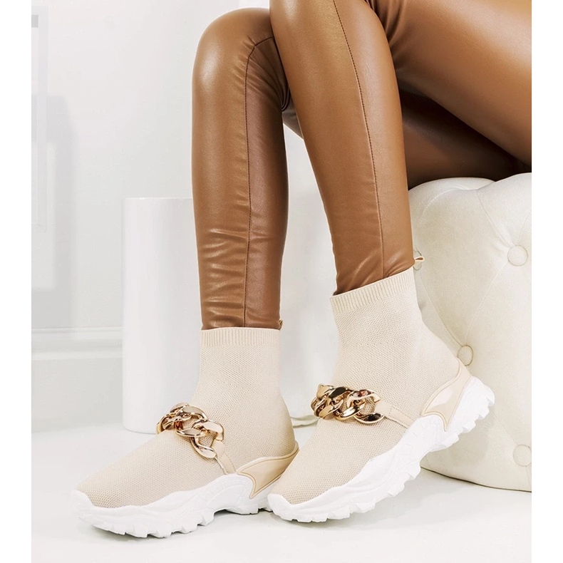 D/GMR Hurtado beige high-top sneakers