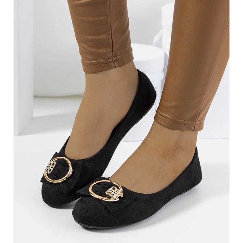 D/GMR Svarta ballerinor med Ribero-spänne