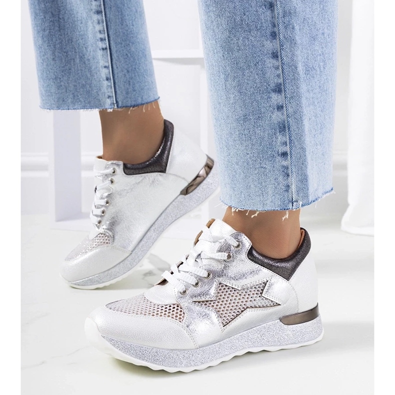 D/GMR Vita metalliska sportskor Lace -up Sneakers OpenWork Torres