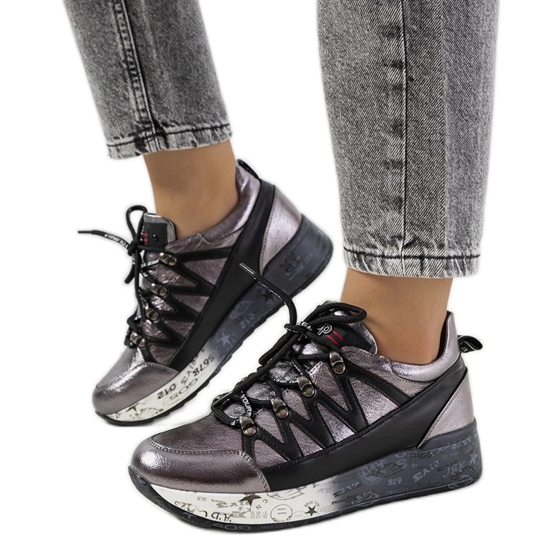 D/GMR Grå metallic ballard sneakers