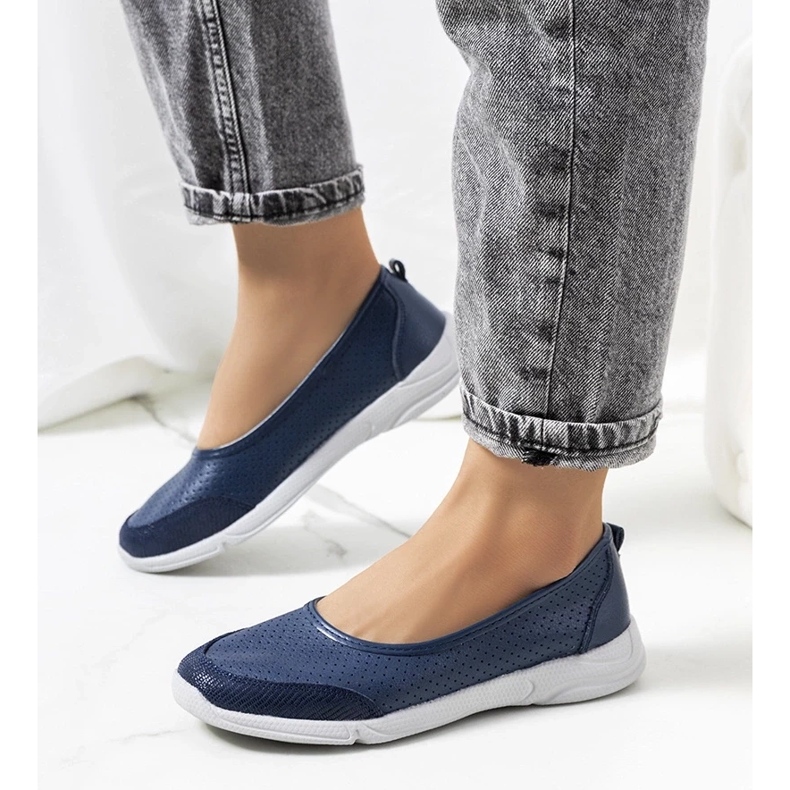 D/GMR Mirjam ballerinor i marinblå läder