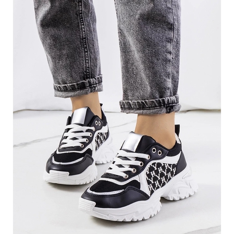 D/GMR Svarta och vita Florival-sneakers för kvinnor