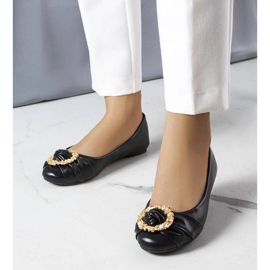 D/GMR Svarta ballerinor med gulddekor från Antoinette