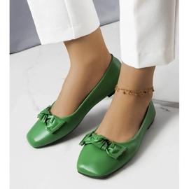 D/GMR Gröna ballerinor med rosett från Tabitha