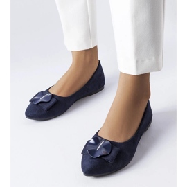 D/GMR Marinblå ballerinor dekorerade med Rémy strass