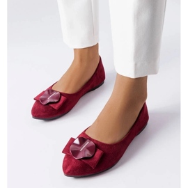 D/GMR Vinröda ballerinor dekorerade med Rémy-rhinestones