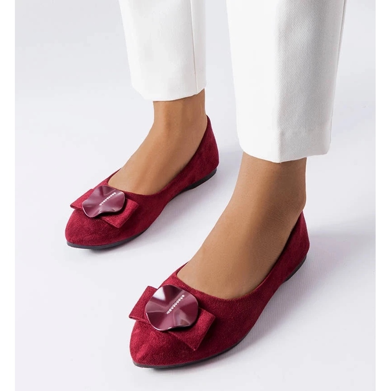 D/GMR Vinröda ballerinor dekorerade med Rémy-rhinestones