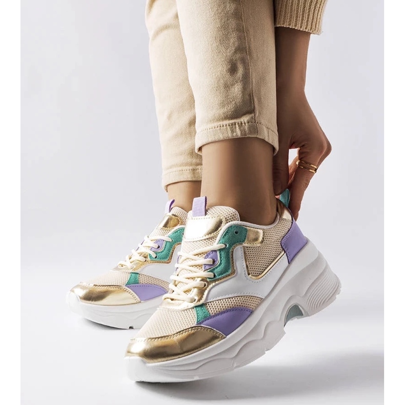 D/GMR Sneakers i vitt och guld för kvinnor från Séguin gyllene