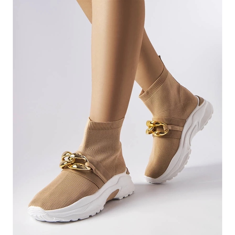 D/GMR Baptiste bruna sneakers med kedja