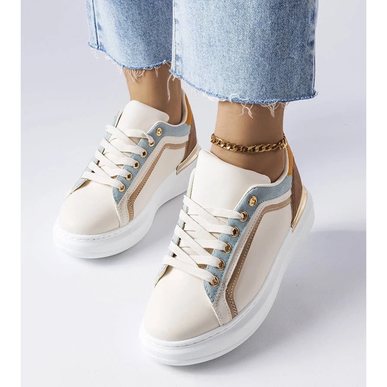 D/GMR Beige sneakers med tjock sula från Soucy