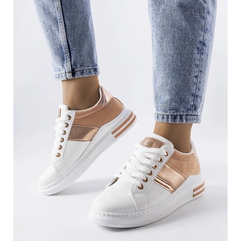 D/GMR Vita sneakers med rosa inlägg från Deans