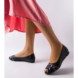 D/GMR Svarta genombrutna ballerinor med strass från Creek