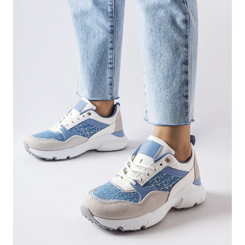 D/GMR Blåvita skor med silverdetaljer från Rio grå