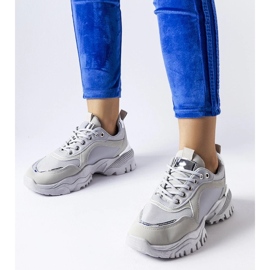 D/GMR Gråa sneakers med Lodgeville-accent i silver