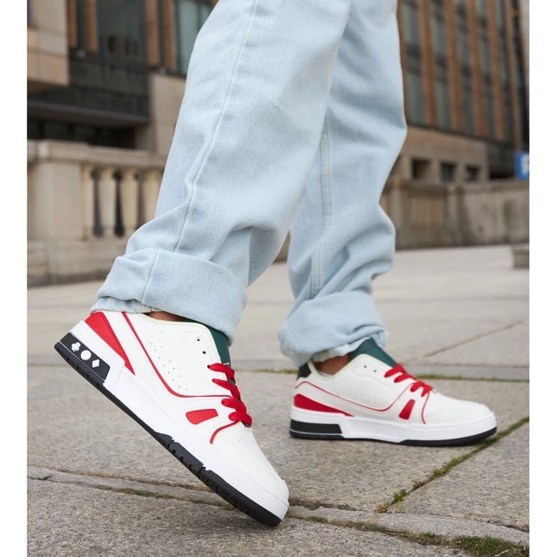 D/GMR Archies vita och röda skor med grön plös