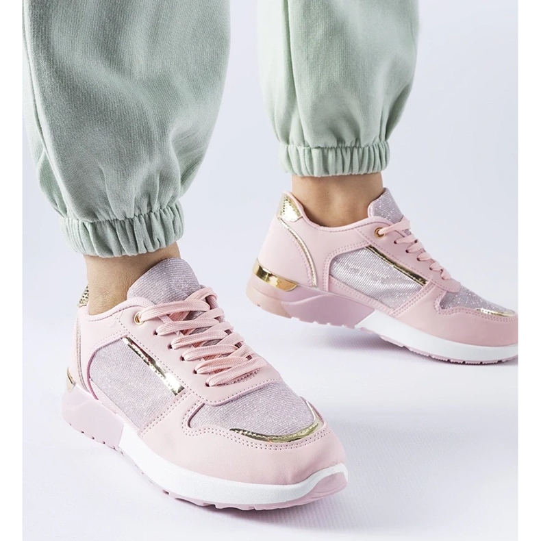 D/GMR Rosa sneakers med dekortråd från Facondo