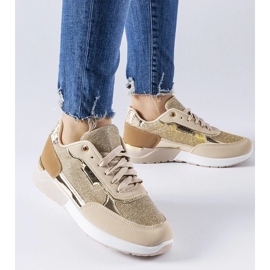 D/GMR Beige glitter sneakers från Roganzuolo