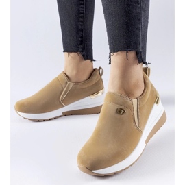 D/GMR Mörkbeige Vitale wedge sneakers