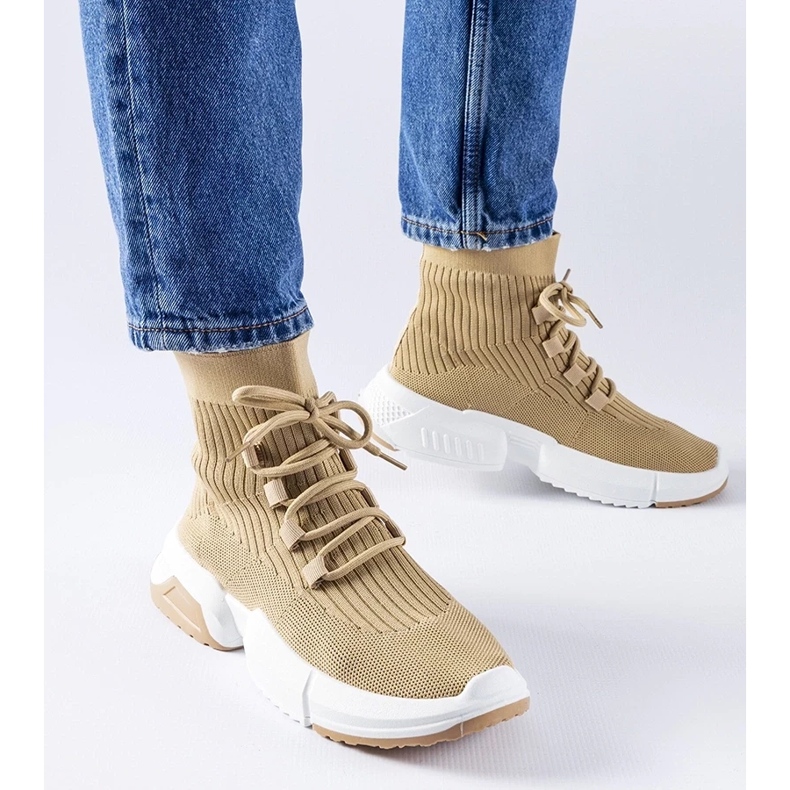 D/GMR Mörkbeige Sanschagrin high-top sneakers