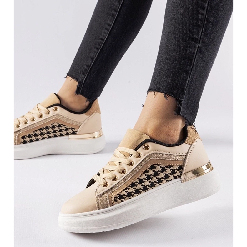 D/GMR Beige sneakers med glitter Briercliff