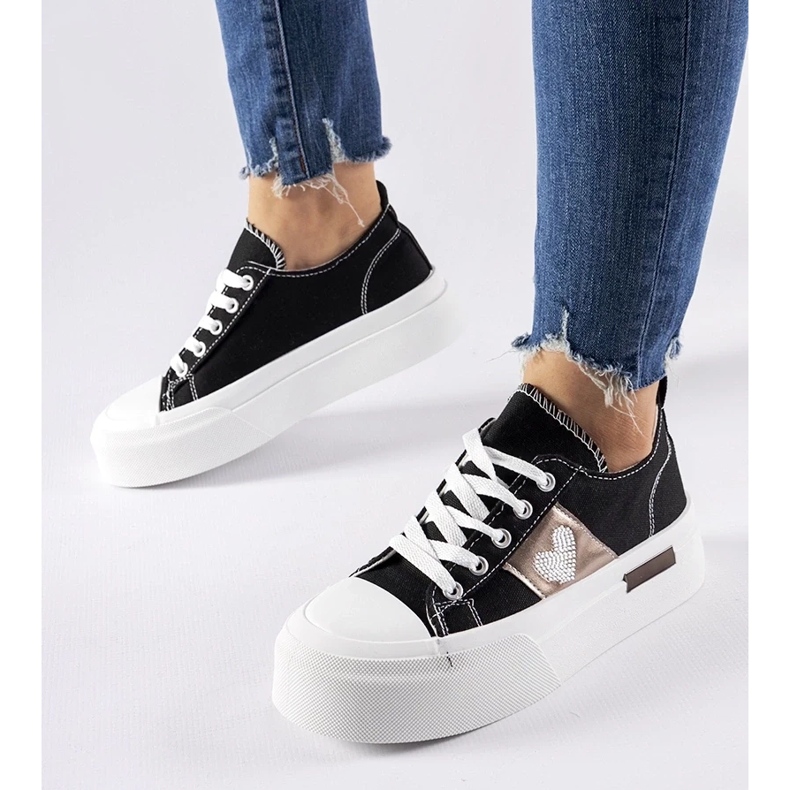 D/GMR Svarta och silver Lawton plattformssneakers