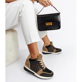 D/GMR Svarta Chestnut wedge sneakers