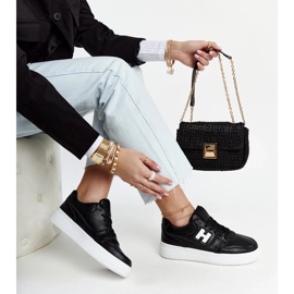 D/GMR Svarta sneakers på en vit Mentha-plattform