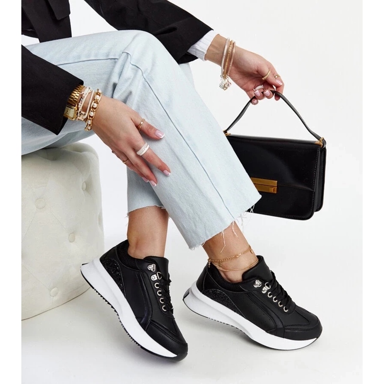 D/GMR Svarta Taima plattformssneakers